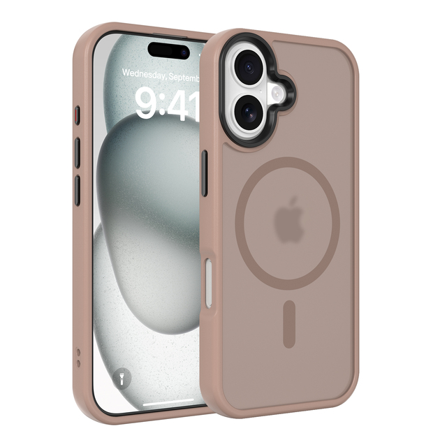 Hot Sale Matte Magnetic Wireless Charging Phone Case for IPhone 17 Translucent Skin Feel TPU PC Shockproof Case Cover