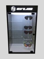 Présentoir à lunettes présentoir en métal à prise acrylique présentoirs à 4 niveaux étagère à lunettes support de sol avec lumière LED pour magasin de détail
