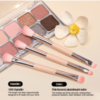 OEM ODM, ensemble de pinceaux de maquillage de voyage, portable, en fibres synthétiques, noir, blanc, rose, pour femmes, outils de beauté professionnels, boîte à poussoir et à tirer