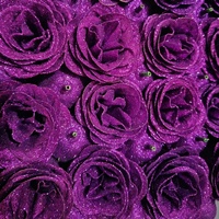 Têtes de Fleurs Artificielles Roses Lumineuses à Paillettes Dorées pour Décoration d'Intérieur et de Mariage