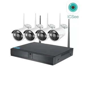 Système de surveillance sans fil ICSee 4CH WiFi IP NVR avec 4 caméras, compression H.264, stockage sur carte micro SD et cloud - Product Image 1