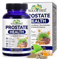 SOLOTREE OEM 90 Capsules Complément de Soutien de la Prostate pour Hommes Mélange de Champignons pour les Voies Urinaires Palmier Nain + 10 Herbes Vitamines