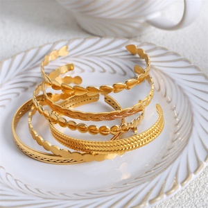 Wholesale Minimalist Jewelry Tarnish Free Gold Plated Adjustable <b>Bangle</b> <b>Bracelets</b> for Women - Product Image 3
