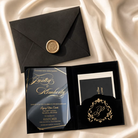 Personnalisez votre carte de mariage haut de gamme en papier folio, style européen, en velours doré, avec impression UV gaufrée effet miroir