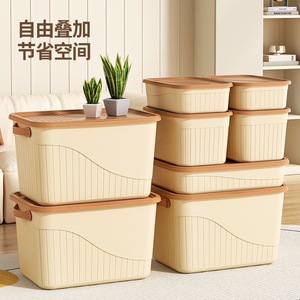 Plastic <b>Storage</b> <b>Box</b> Rectangle With Lid And Handle For Home <b>Kitchen</b> Living Room Toy Miscellaneous Items - Product Image 4