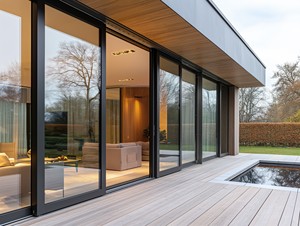 Beigeman-Perfiles de aluminio con rotura de puente térmico exterior para casa, puertas corredizas de bolsillo con recubrimiento de polvo de <span class=keywords><strong>vidrio</strong></span>, puertas corredizas resistentes para patio - Product Image 2