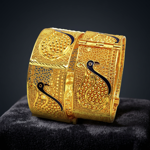 Bracelets de mode en gros Kada plaqués or 14K 18K 24K en laiton avec motif paon pour bijoux de mariages traditionnels - Product Image 5