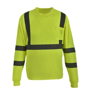 Customizable Oem Long Sleeve High Quality Hi-Vis Safety Reflective Work Shirts For Men Wholesale
