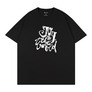 Camiseta Negra Unisex con Estampado de Letras Dibujadas a Mano, Corte Regular, Tela Jersey Q127 - Product Image 5