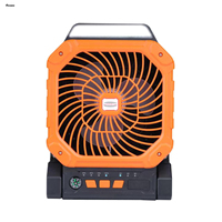 Ventilateur de camping solaire rechargeable 20000 mAh, ventilateur de camping portable rechargeable pour l'extérieur avec lumière LED
