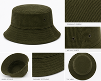 Sombrero de Pescador Personalizado de Pana, Estilo Vintage, con Logotipo Bordado, Fabricante OEM ODM