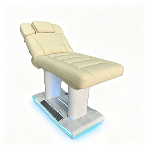 Cama de Belleza Eléctrica con Base Blanca y Luz Ambiental, Silla Facial Eléctrica de Lujo con 4 Motores, Cama de Masaje Ajustable - Product Image 4