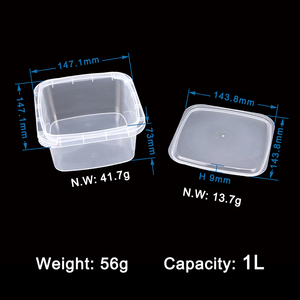 1L dùng một lần PP rõ ràng Ice Cream <span class=keywords><strong>container</strong></span> OEM biểu tượng tùy chỉnh vuông nhựa bơ hộp cấp thực phẩm xô với chống trộm Clasp - Product Image 2