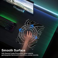 Tapis de souris de jeu en verre trempé avec suivi rapide et précis, base en caoutchouc antidérapante, taille personnalisée en stock pour les joueurs à domicile et au bureau
