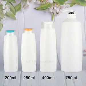 Custom Private Label 200Ml 400Ml Hdpe Cosmetische Lotion Squeeze Plastic Shampoo Fles Met Flip Cap