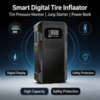 2-in-1 Multifunctional Power Bank Jump Starter 8000mAh Tire Inflator LED Light for Car SUV Motorcycle