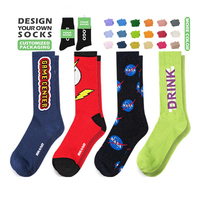 Chaussettes personnalisées avec logo, chaussettes décontractées pour hommes, logo personnalisé, chaussettes personnalisées, échantillon gratuit, emballage gratuit