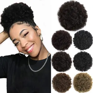 Laiyahair rabo de cavalo encaracolado, cabelo sintético afro curto, encaracolado, rabo de cavalo, cordão, envoltório, 50g