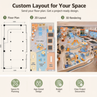 Área de Juegos Infantil Suave, Color Beige Cálido, TUV ISO 9001, Mini Tobogán, Paneles Sensoriales, Piscina de Pelotas, Entrega Llave en Mano, Proyecto para Cafetería Familiar