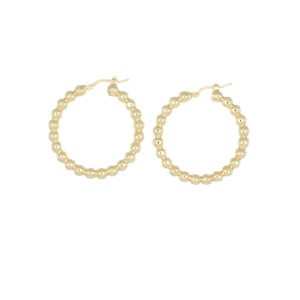 Créoles modernes en argent plaqué or 18 carats fabriquées en Italie, appréciées de toutes les femmes sophistiquées et exigeantes, toujours plus - Product Image 1