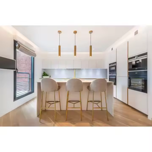 Gabinetes de Cocina Modernos Blancos con Diseño 3D y Isla, Novedad 2024 - Product Image 1