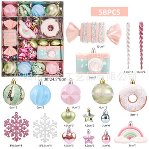 Hanging <b>Ornament</b> <b>Christmas</b> Macaron Ball Set Candy Series Painted Decorations for Tree or Party Decorations - Product Image 5