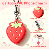 Aangepaste cartoon PVC telefoonhanger zachte rubberen mobiele telefoonkoordje hanger schattig fruit dier transport tas accessoire cadeau groothandel