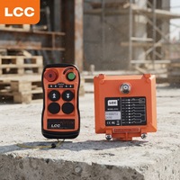 Transmitter dan Receiver Kecepatan Ganda LCC Q202 2 Tombol Remote Control Radio untuk Winch Industri dan Tail Lift