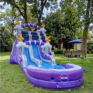 Thương mại 18 OZ PVC Ngoài Trời Dành cho người lớn khổng lồ <span class=keywords><strong>Inflatable</strong></span> trượt nước với có thể tháo rời hồ bơi và quạt gió cho sân sau trẻ em bên - Product Image 1