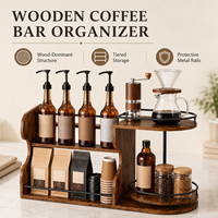 Estante Giratorio 360° de Madera Ecológica para Botellas de Licor, Organizador de Jarabes de Café, Estante de Vino para Encimera/Mesa, Tipo Lazy Susan