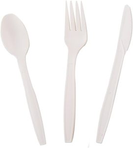 Juego de Cubiertos Portátiles de Almidón de Maíz (Cuchillo, Tenedor y Cuchara) para Viajes, con Logotipo Personalizado, para Hoteles de Lujo y Bodas - Product Image 1
