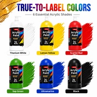 Ensemble de peinture acrylique 6 couleurs 1L/2L, flacon souple grande capacité, peinture non toxique pour enfants, graffiti et art, vente en gros et en vrac