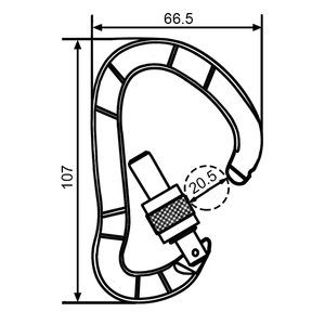 Mosquetón de aluminio 24KN, en forma de oreja, aleación, bloqueo de tornillo - Product Image 3
