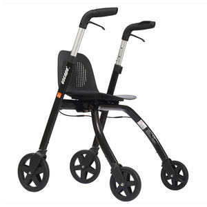 Jacons Walker <b>Rollator</b> Red And Black Lightweight Foldable With Bag And Tray For Legs Support - Product Image 4