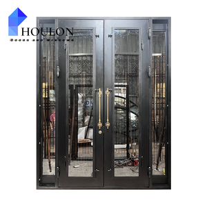 Puerta de Entrada Exterior de Hierro Forjado Estilo Hacienda Colonial <span class=keywords><strong>Española</strong></span> con Rejilla - Product Image 1