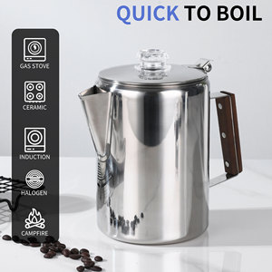 เครื่องชงกาแฟเอสเพรสโซแบบพกพา 9 ถ้วย ทำจากสแตนเลส 18/10 พร้อมด้ามจับไม้ รุ่น C0083 โครงสร้างสแตนเลส - Product Image 3