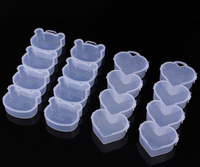 Boîte de rangement transparente multi-compartiments en forme d'ours pour bijoux, étui organisateur en plastique PP pour élastiques à cheveux et boucles d'oreilles, boîte d'emballage en gros