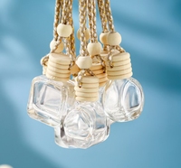 Diffuseur d'arômes pour voiture, emballage transparent, flacons de parfum vides en verre de 5 ml, 8 ml, 10 ml, bouchon à vis en bois estampé à chaud, rafraîchisseur d'air KeRuiJia
