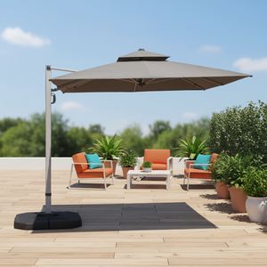 Sombrilla de Patio Moderna HANYI de Aluminio, 10x13 Pies, con Rotación de 360°, Protección UV, Resistente al Viento, con Manivela, para Comedor y Hotel - Product Image 2