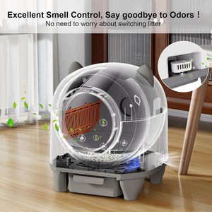 Caja de arena para gatos inteligente completamente cerrada y autolimpiante, nueva caja de arena y accesorio para inodoro de plástico automático para gatos - Product Image 4