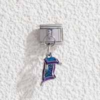 Nouvelles breloques pendentifs mignonnes et colorées en acier inoxydable 316L plaqué or 18 carats, style dessin animé, pour la mode, le bricolage, l'anniversaire romantique, breloque italienne