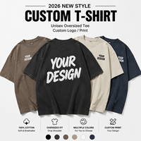 T-shirt unisexe personnalisé avec logo, nouveau style 2026, impression graphique de haute qualité, t-shirt surdimensionné en coton épais