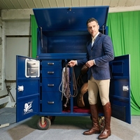 Armoire de rangement à roulettes en métal robuste grande capacité pour équipement équestre, casier à sellerie verrouillable avec tiroirs