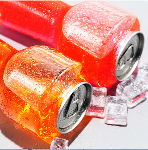 Bouteille de boisson transparente en PET avec bouchon en aluminium, couleur rose-orange, forme cylindrique, pour l'emballage des boissons - Product Image 3
