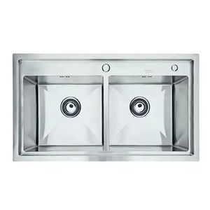 Évier de cuisine en acier inoxydable 304 à double bac avec égouttoir, antirouille, facile à nettoyer, fabriqué au Vietnam - Product Image 1