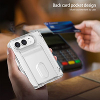 Étui de téléphone pliable avec porte-cartes effet peau, couvercle à charnière à fermeture automatique, protection intégrale antichoc en verre trempé pour iPhone Duo