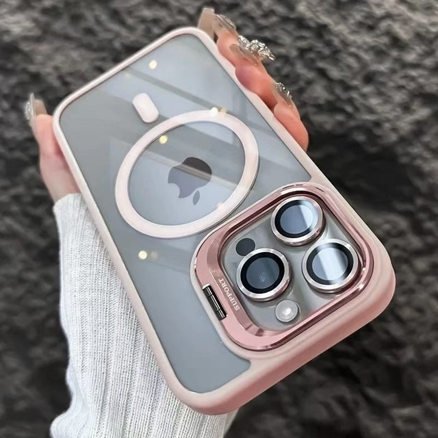 Magnetic Matte Translucent Colorful Phone Cover With Camera Lens Protector Phone Case for Iphone 11 12 13 14 15 16 17 Pro Max