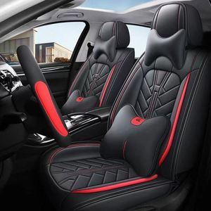 Housses de siège auto en cuir CARMELER, ensemble complet 5 pièces, ajustement universel, coussin de luxe, imperméables, avant, 5% VLT - Product Image 1