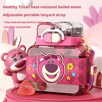 Bouteille d'eau de style ours rose de 800ml pour filles légère et étanche pour l'école et la salle de sport Flacon à vide et thermos à la mode