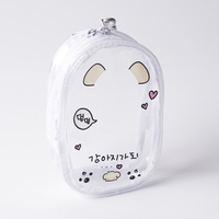 Dessin animé Labubu Pvc Transparent clair sac de rangement clair Pvc vitrine porte-clés pour boîte aveugle poupée Mini poupée présentoir